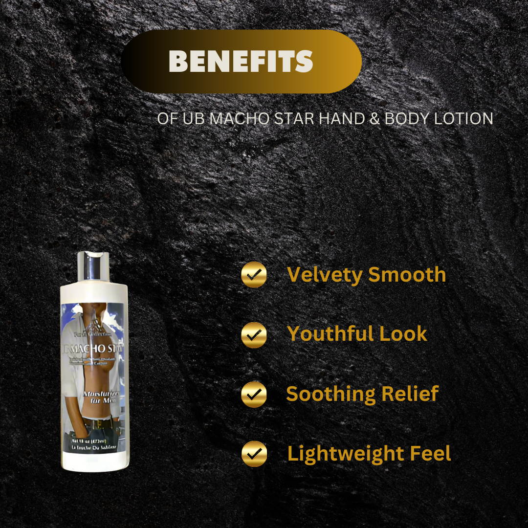 UB MACHO STAR Hand & Body Lotion 16 oz – usbeautybazaar