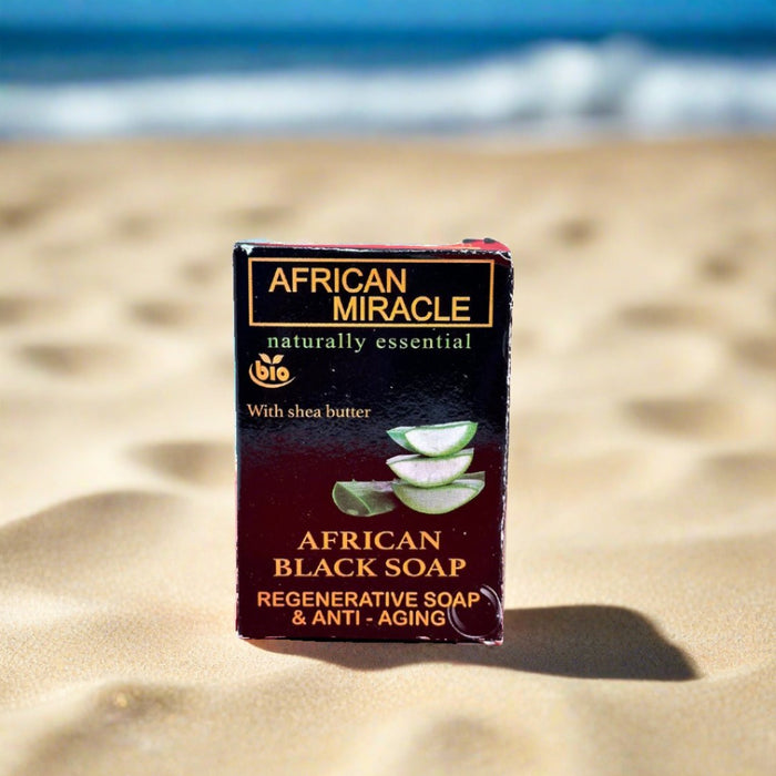 African Miracle Natural Shea Butter Black Soap 200g