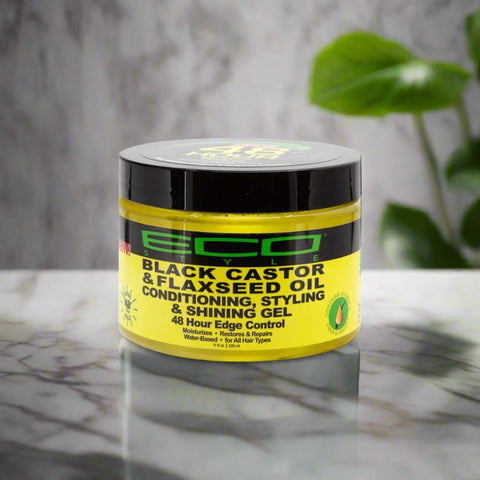 Eco Styler Black Castor And Flaxseed Conditioning Styling And Shining Gel 8 Oz