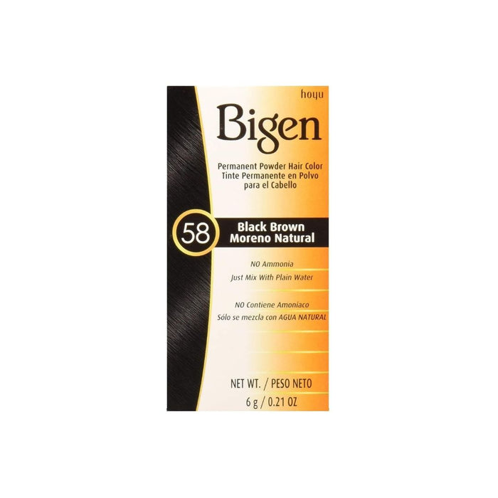 Bigen Permanent Powder Hair Color 58 Black Brown 0.21 oz | 6g