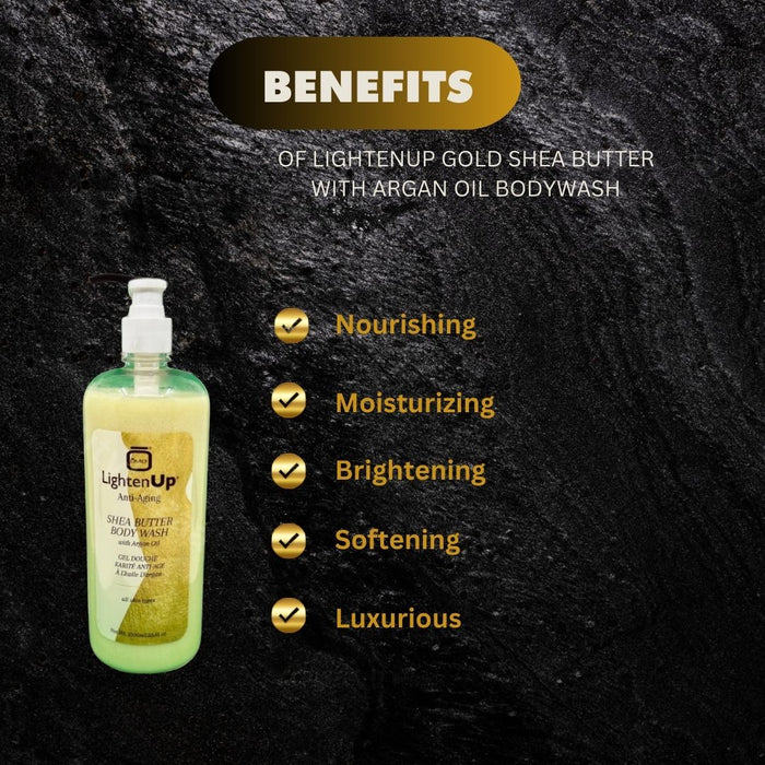 LightenUp Gold Shea Butter with Argan Oil Bodywash 1 Lt