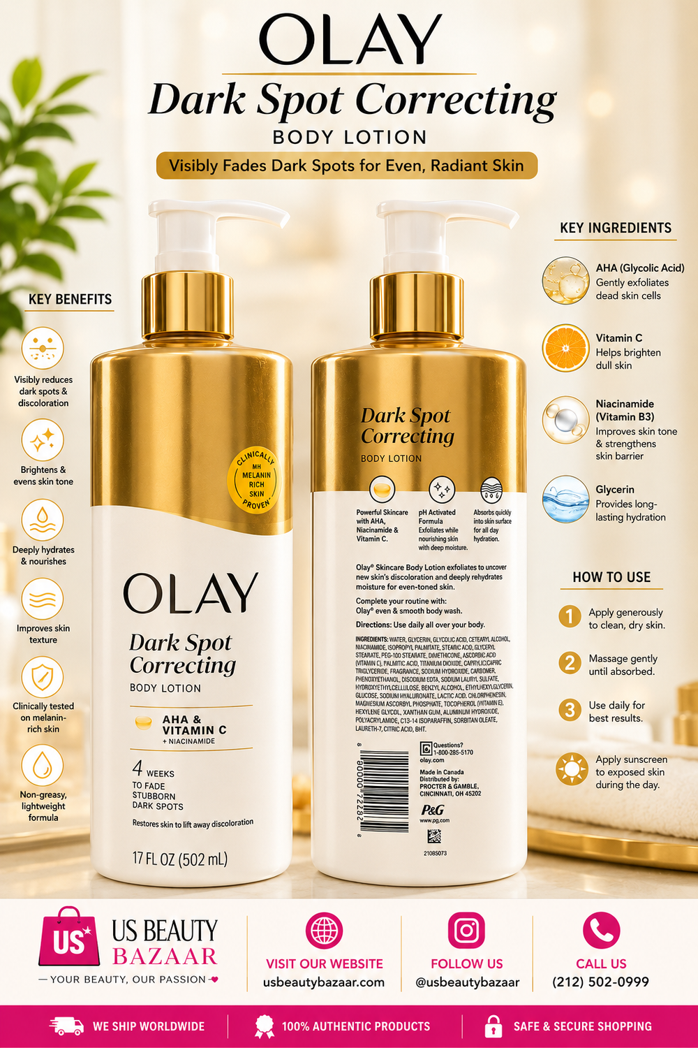 Olay Dark Spot Correcting Body Lotion (17 fl oz / 502 mL) Vitamin C
