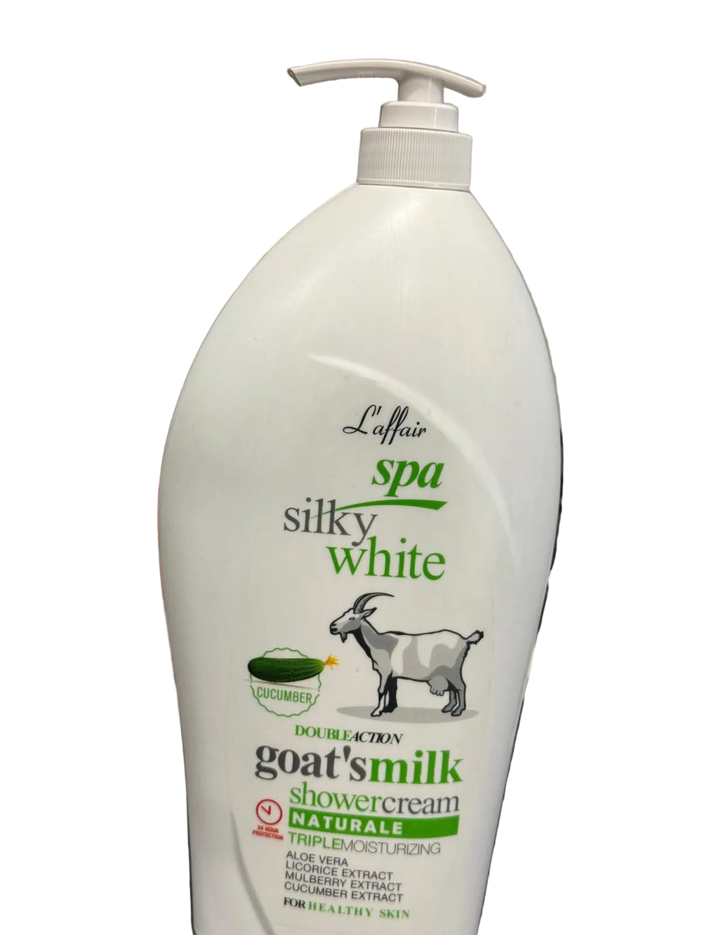 L'affair goat’s milk shower cream with cucumber, aloe vera, licorice extract, and mulberry 1200 ml