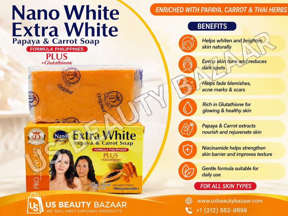 Nano White Extra White Papaya & Carrot Soap Size 160 Grm