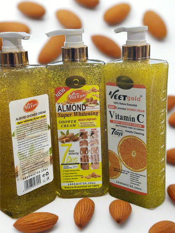 Veet Gold Almond Shower Gel Super Whitening Shower Cream 1000 ML 7 Days