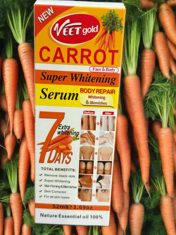 Veet Gold Carrot Super Whitening Serum 52 Ml 1.69 Oz 7 Days Result