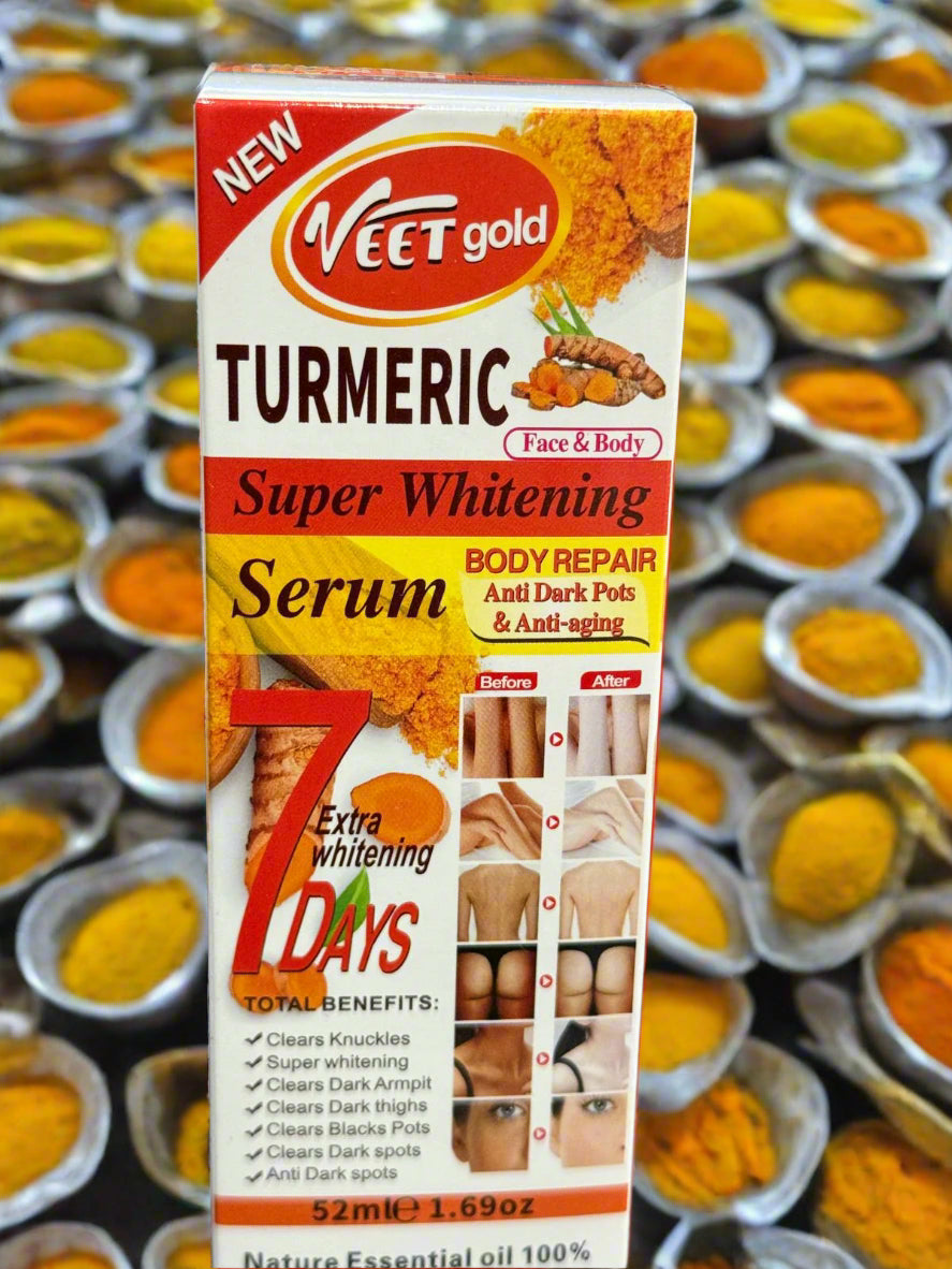 Veet Gold Turmeric Super Whitening Serum 52 Ml 1.69 Oz 7 Days Result