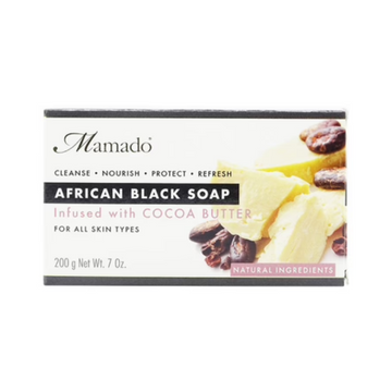 Mamado African Black Soap Infused with Cocoa Butter 200g